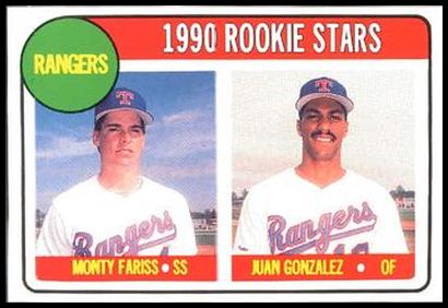 52 Rangers Rookies (Monty Fariss Juan Gonzalez)